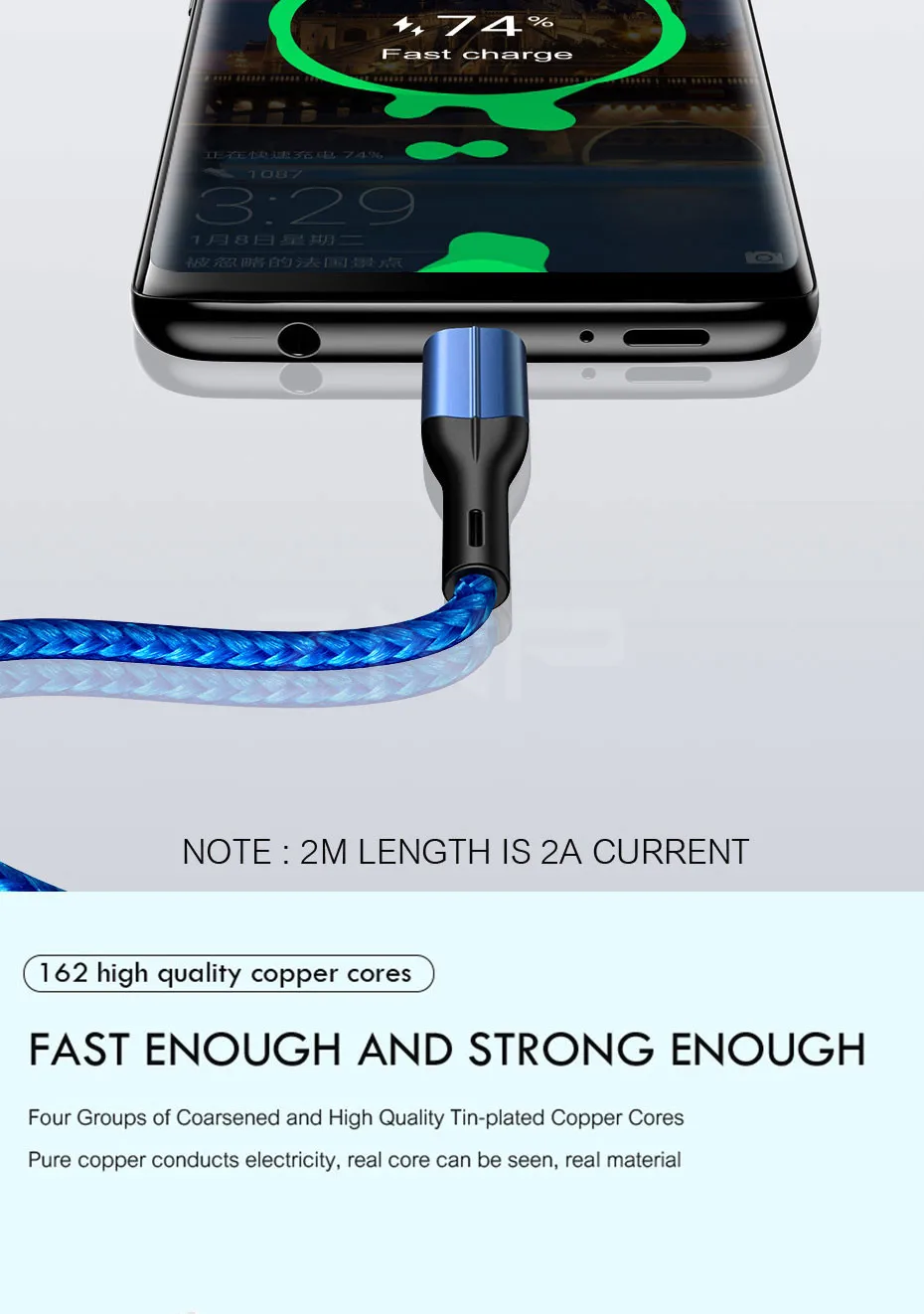 ZNP 3A USB Micro кабель для samsung S7 Xiaomi Redmi 5 6 Pro шнур для передачи данных Быстрая зарядка USB для Redmi Note 5 Android Micro usb кабель