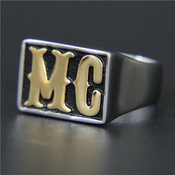 Новый дизайн Крутое Золотое кольцо MC из нержавеющей стали 316L горячее мужское