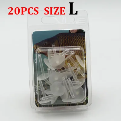 20PCS L 20 шт. приманки для ловли карпа, пробки для ловли рыбы, приманки для волос, ограничители Для Приманки, мясные мате, заколки для волос, аксессуары для ловли карпа, снасти - Цвет: 20PCS L