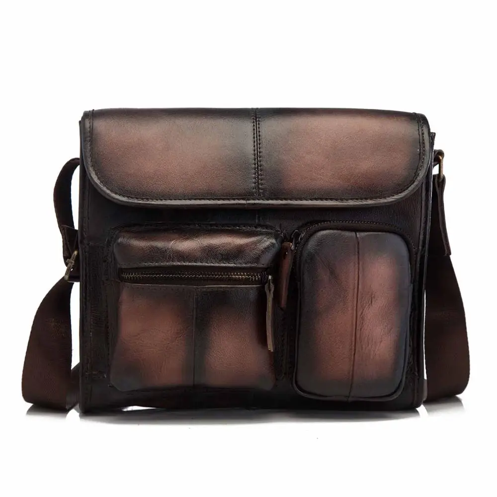dark brown 2 Кожаная Мужская Дизайнерская Повседневная сумка через плечо, сумка через плечо, модная 1" Сумка для планшета Mochila, сумка для книг 202-b - Цвет: dark brown 2