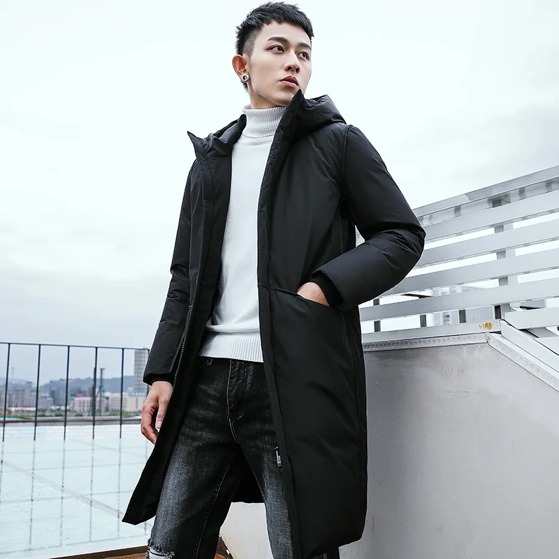 

New Winter Jackets Men Casual Mid Long Thick Winter Coat Men Solid Hooded Parka Male Clothes Overcoat Outerwear plus size 3XL