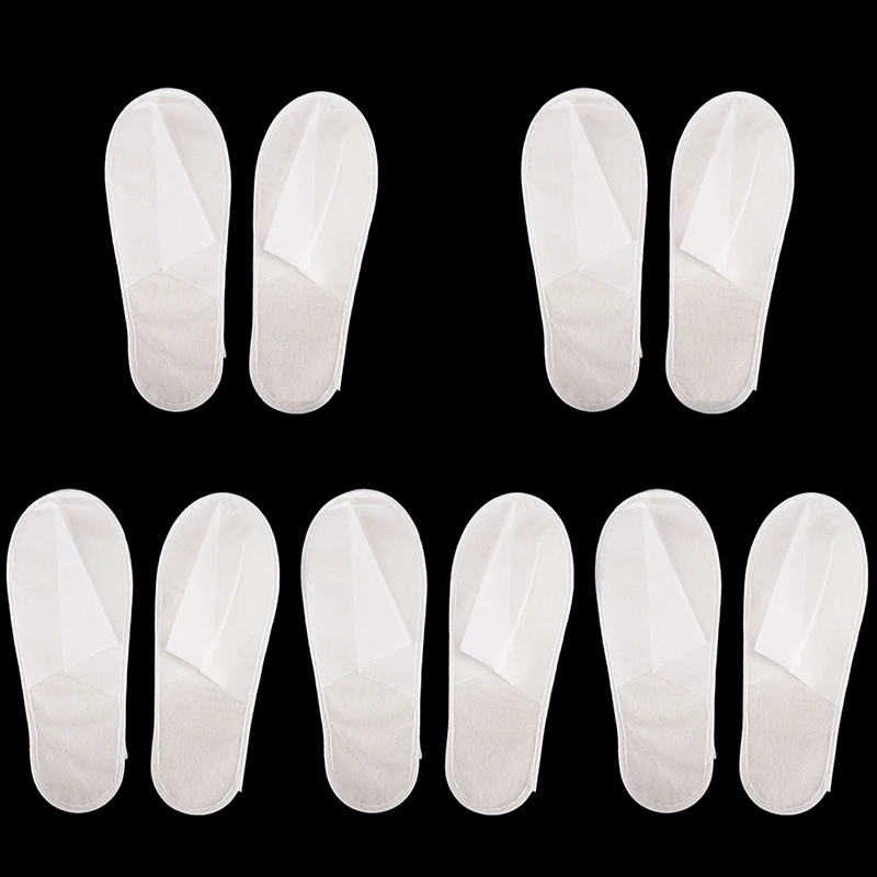 5Pair 1/5/10 пар прочные одноразовые тапочки для гостиницы и поездок; тапочки для спа домашние Тапочки для гостей белые spa Гостевая обувь - Цвет: 5Pair