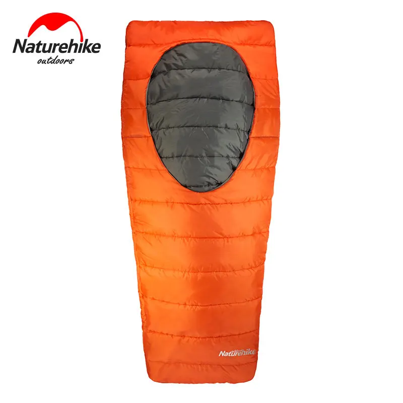 Naturehike сверхлегкие спальные мешки для отдыха на открытом воздухе, кемпинга, пеших прогулок, весенне-осенний хлопковый ленивый мешок, спальный мешок для путешествий - Цвет: Orange