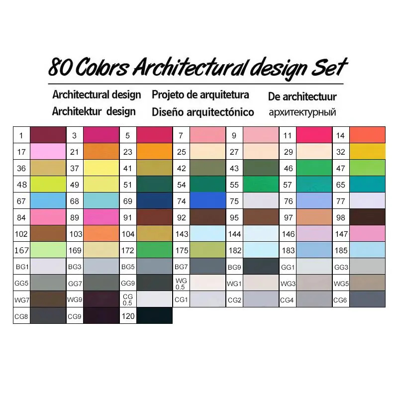80 Architectural TOUCHNEW 30/40/60/80/168 Цвета набор маркеров для живописи двойная головка эскиз маркеры кисточки ручка для рисования манга анимация дизайн товары для рукоделия - Цвет: 80 Architectural