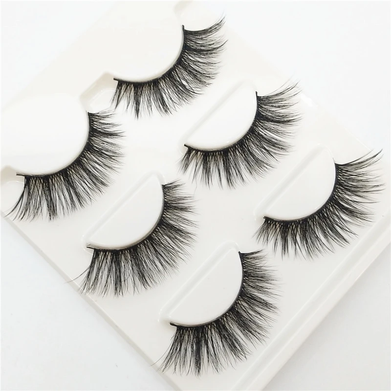 YOKPN Tapered Style 3D False Eyelashes Soft Black Cotton Thread Eyelash Handmade Thick Fake Eye Lashes Beauty Makeup | Красота и