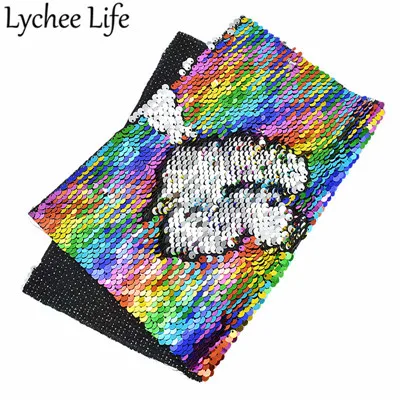 4 Lychee Life Радужная Двусторонняя блестящая ткань A4 29x21 см Полиэстер Атласная Ткань DIY Ручная работа швейная ткань принадлежности аксессуары - Цвет: 4