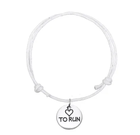 Браслет из вощеного шнура спортивные ювелирные изделия подвеска I love to run