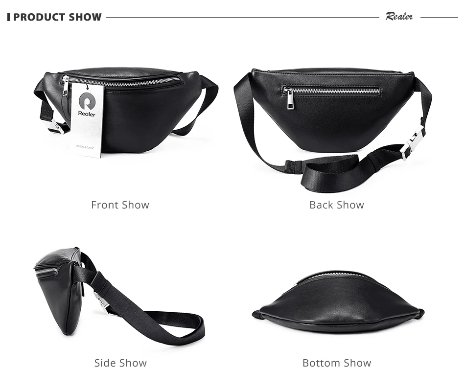 Модная поясная сумка REALER, женская сумка на пояс для путешествий, нагрудная женская сумка через плечо, Женская водонепроницаемая сумка из искусственной кожи