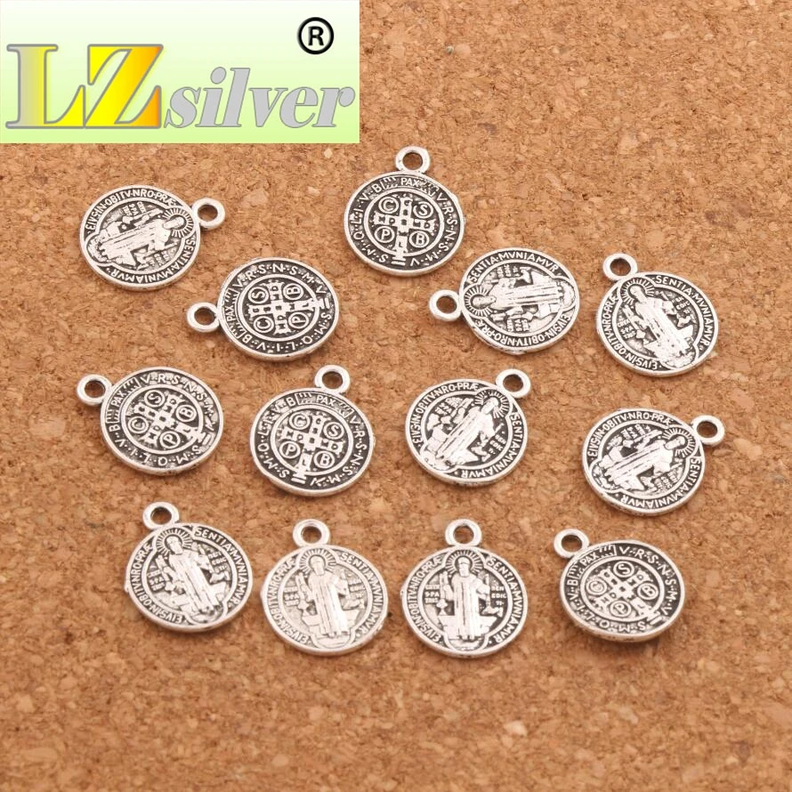 400 шт. 14.7x11.7mm цинковый сплав орден Святого Бенедикта крест Smqlivb Spacer Бусины