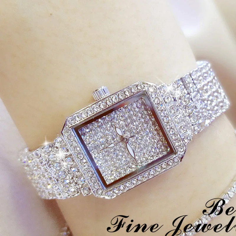 

Women's Watches Dress Watch Rhinestone Watches Crystal Diamond Stone Lady Vintage Stainless Steel Bracelet Montre Femme