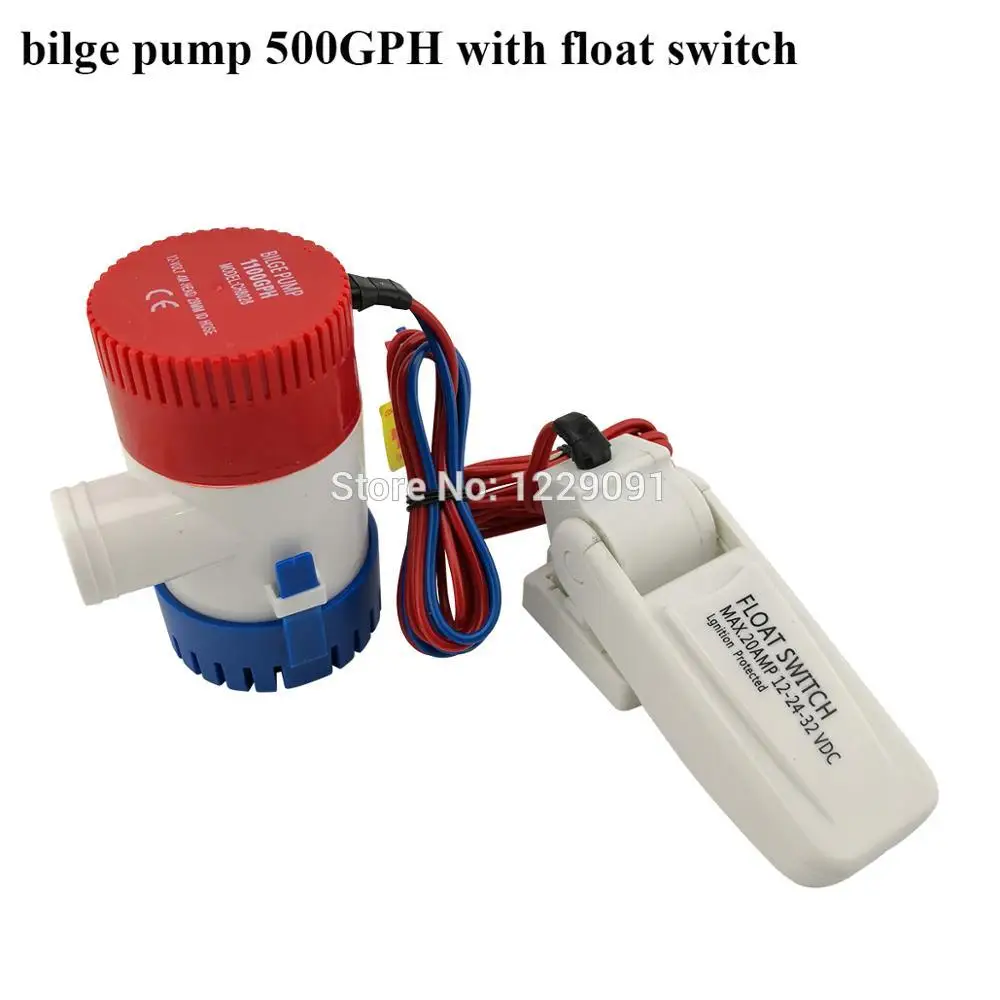 Электрический 500GPH Трюмный насос DC 12v 24v погружной морской для лодки каяк с