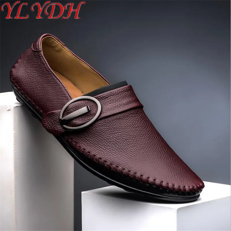 Осень 2017 г. Новый Мужские туфли из натуральной кожи мужская повседневная обувь в