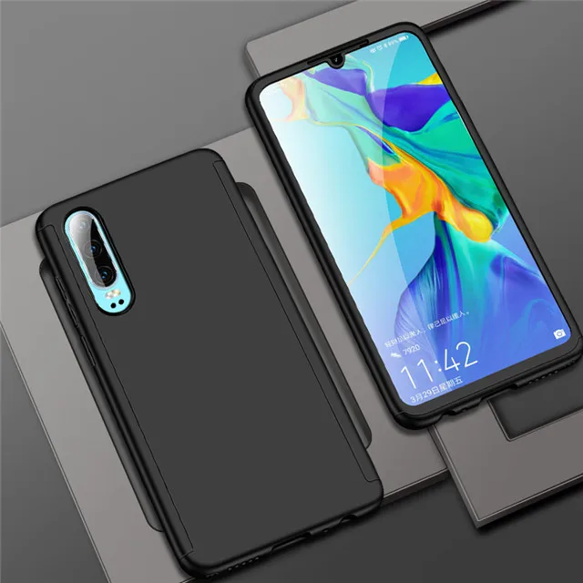 Черный Luxury 360 Full Cover Case For Huawei Y9 Y7 Prime Y6 Pro Protective Case For Huawei Y7 Y6 Y5 P smart Z Phone Case - Цвет: Черный