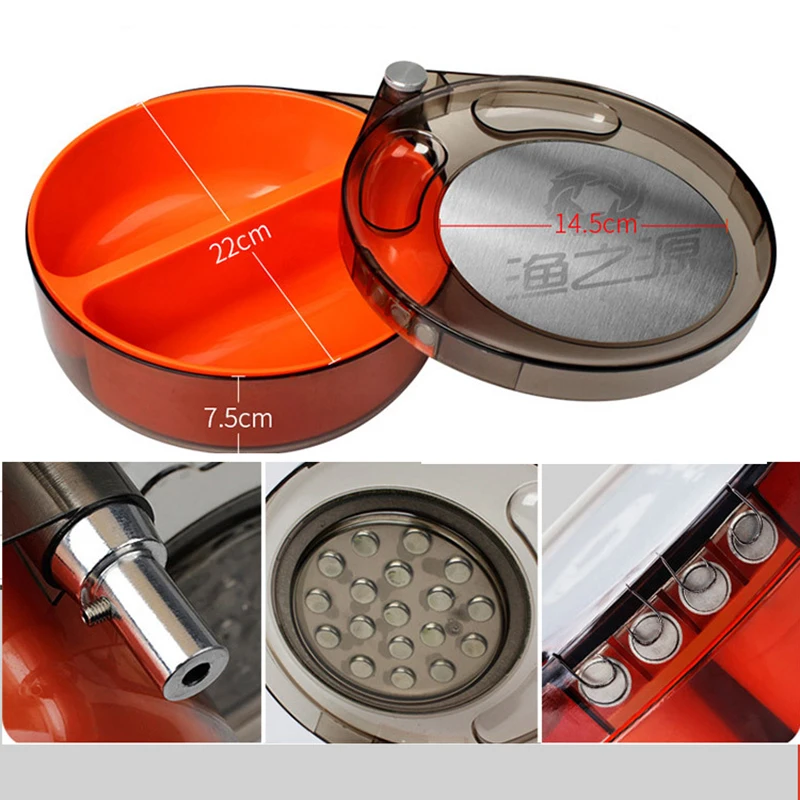 Рыболовное снаряжение Круглый трехслойный лоток для приманки прочная Магнитная