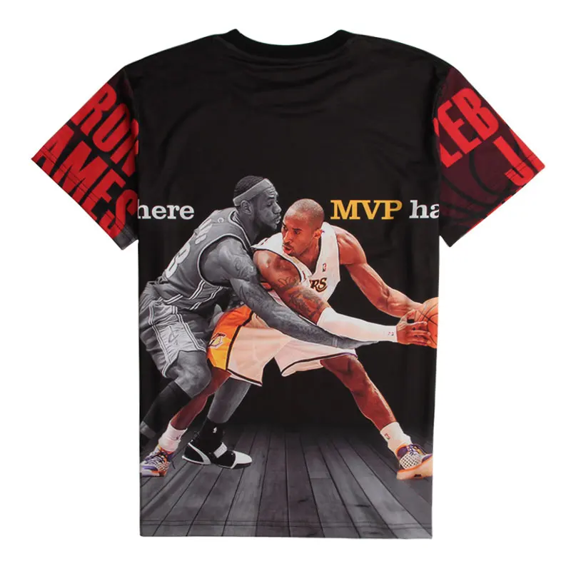 Новая звезда футболка модные топы и Футболки 3D James Kobe короткий рукав заказ Прямая