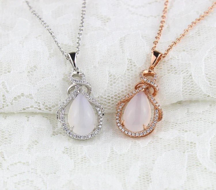 Ожерелье с подвеской из чистого халцедона для женщин модные подарки влюбленных