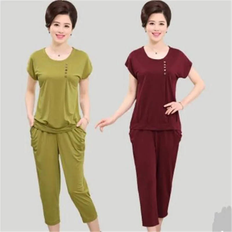 2018 летняя одежда среднего возраста спортивный комплект с короткими рукавами