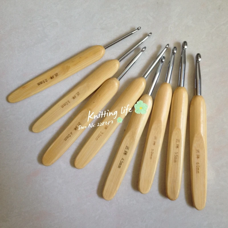 8 шт./компл. высокое качество бамбуковые ручки крючки для вязания крючком набор с