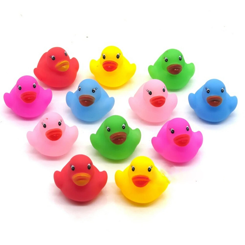 12 шт./лот каваи Цветной Резиновый поплавок пищащий звук игрушка для ванны детская