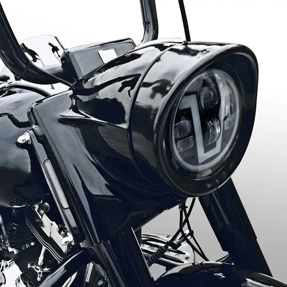 1 шт. 7 дюймов черный/хром фар фары отделка кольцо для Harley Touring Road King Electra