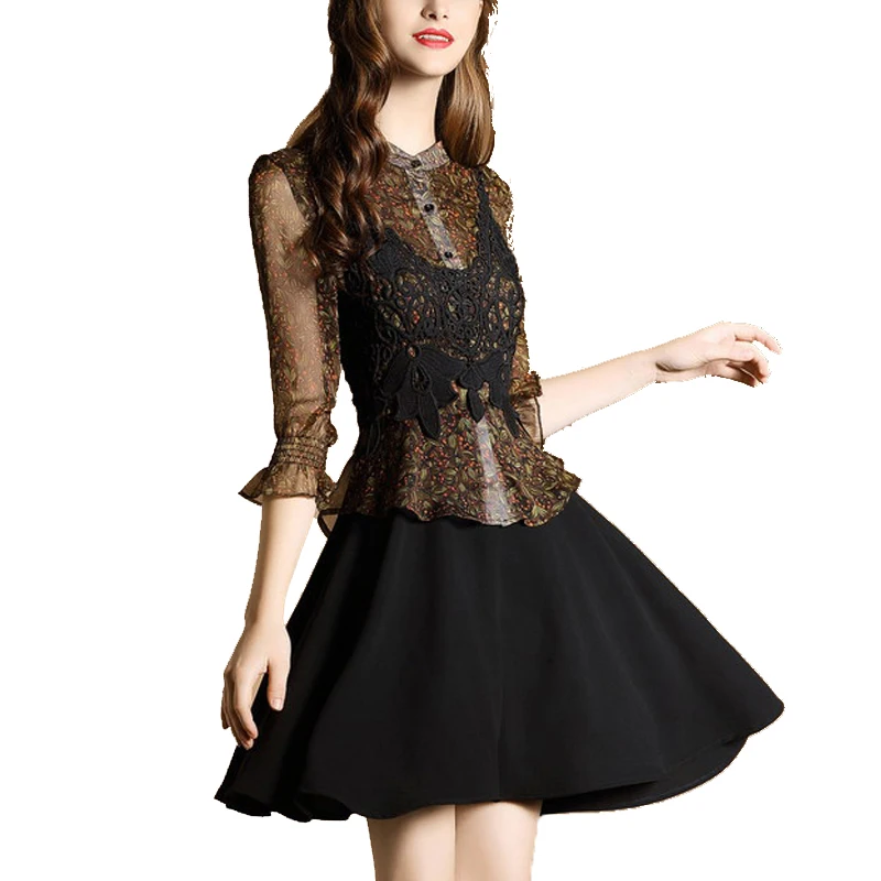 Европейский хит продаж женское весенне летнее кружевное платье высокое качество