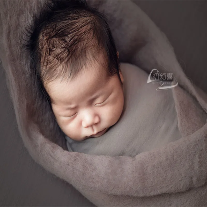 Зеленое шерстяное одеяло для новорожденных детский фон фотосъемки мягкий