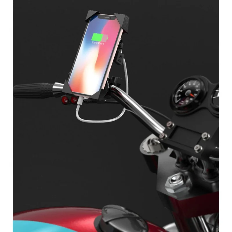 Портативный держатель для телефона мотоцикла с USB зарядным устройством