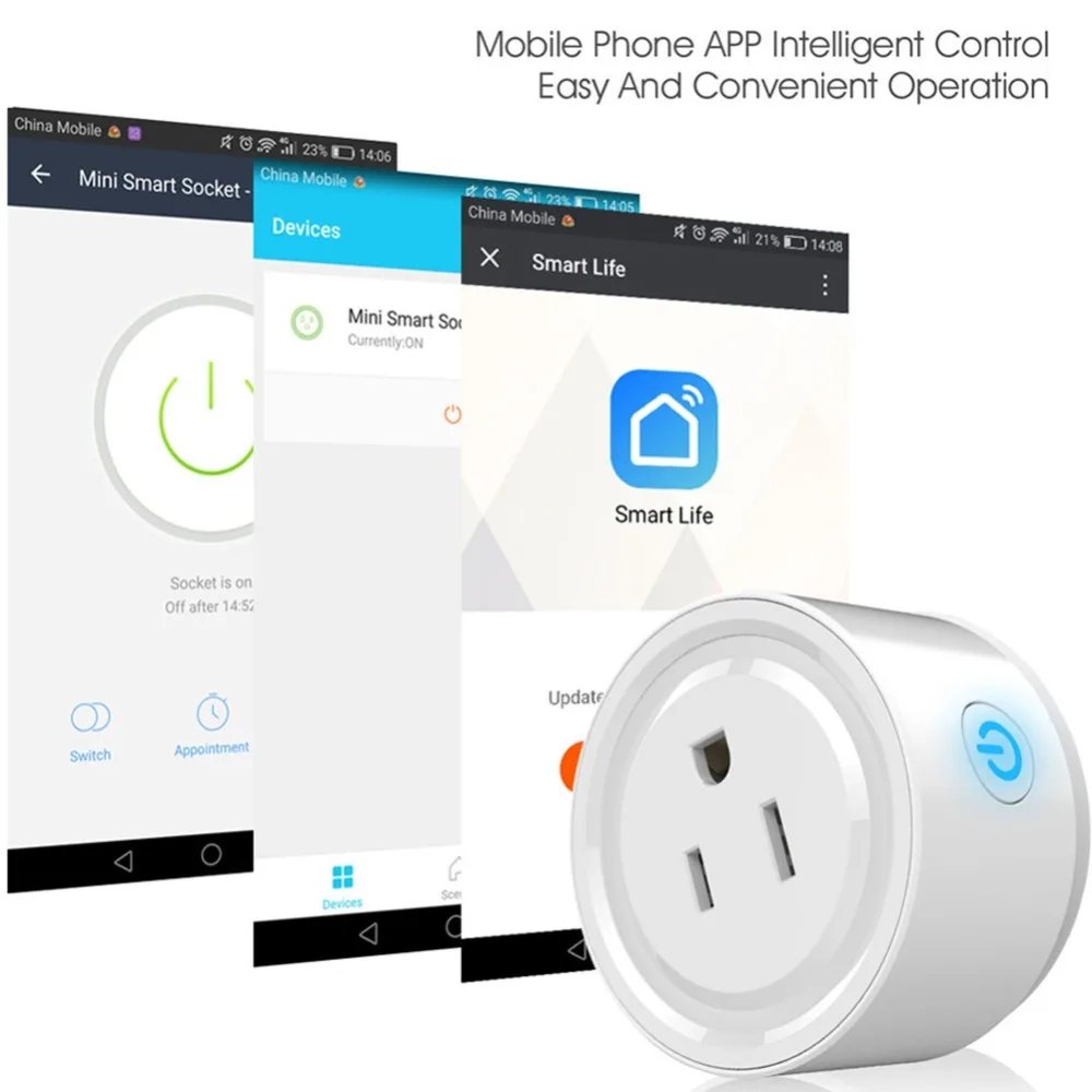 Mini WiFi Smart Remote Control Switch Power Socket Timing Outlet Home Voice Compatible US Plug hot | Электроника