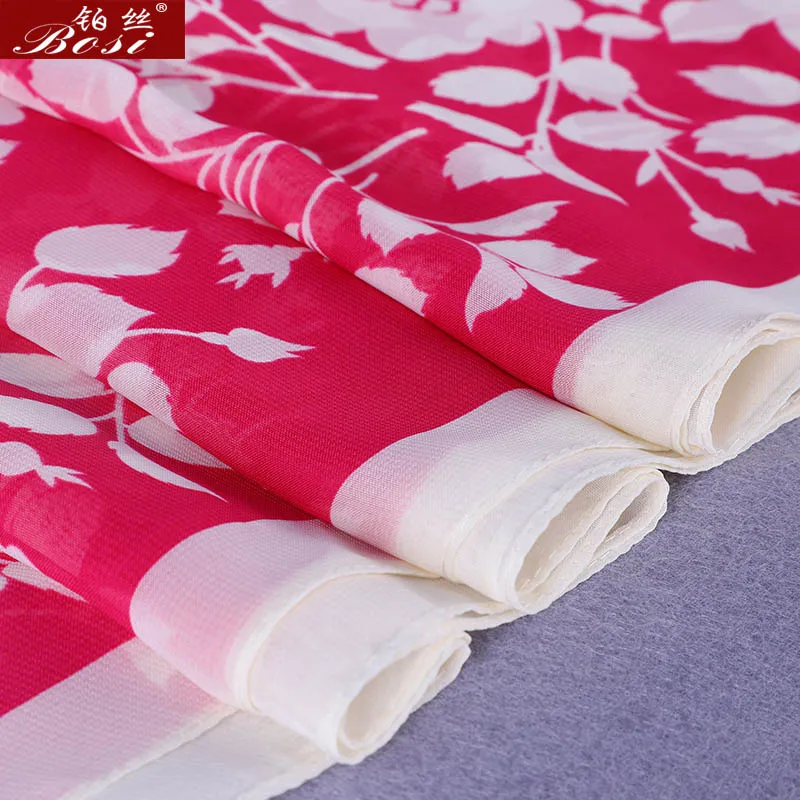 Модный женский Мягкий шарф с цветами длинный шифоновый листьями и роскошная