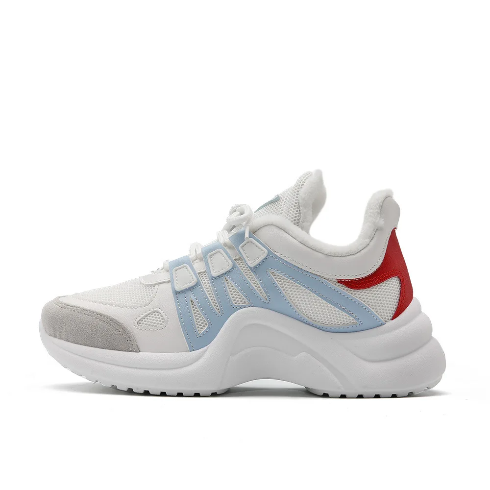10 cotton shoes Женские кроссовки; коллекция года; белые кроссовки с дышащей сеткой; кроссовки на массивном каблуке; женские кроссовки с вулканизированной подошвой на платформе; Цвет Черный; tenis feminino - Цвет: 10 cotton shoes