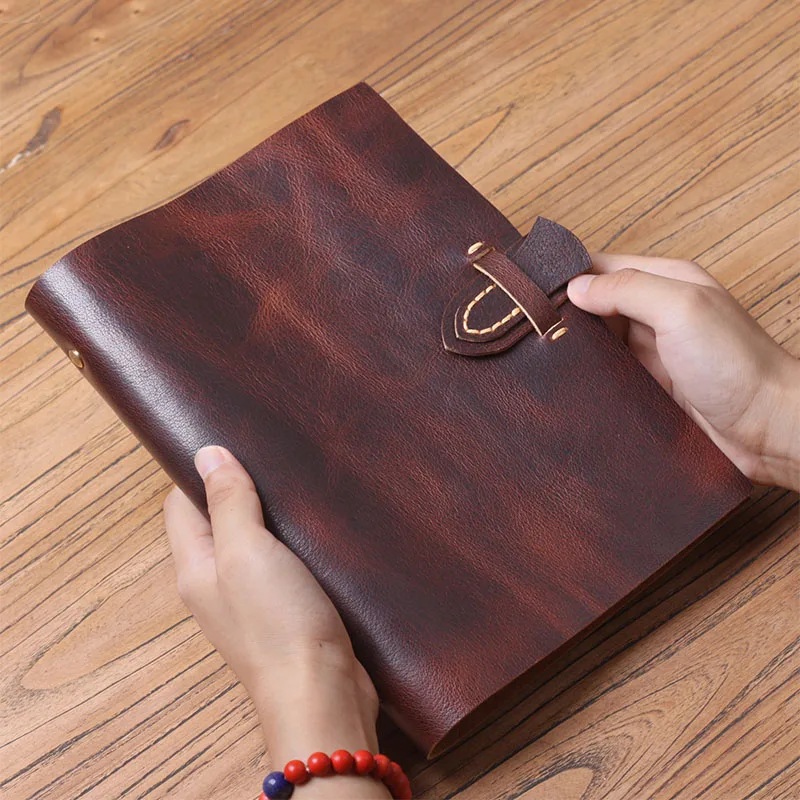 A5 Leather Notebook Stationery Loose-leaf Book Thickened Portable Notepad Removable Inner Core