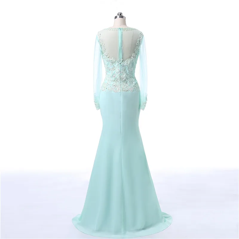 Элегантное Вечернее Платье Русалка мятно зеленого цвета в пол вечерние платья