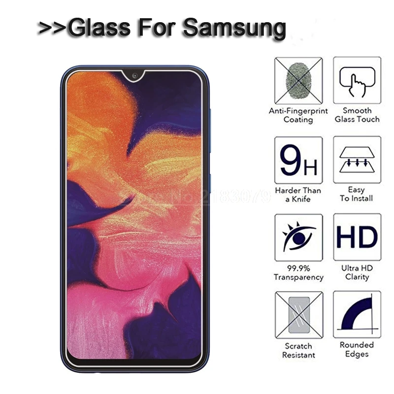 Закаленное стекло для Samsung A50 A70 A40 A90 защита экрана 9H Защитное Galaxy A80 A10 A20