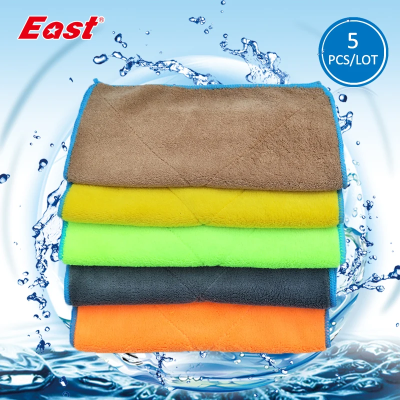 East 5 шт. 25x25 см двухсторонние толстые коралловые бархатные многофункциональные
