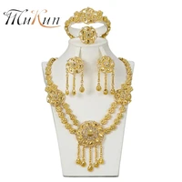 mukun 2018 high quality african jewelry suit fashion female wedding jewelry gold accessories jewelry necklace earring jewellery
