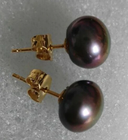 Серьги ZCD 320 +++ пара из натурального таитянского черного красного зеленого
