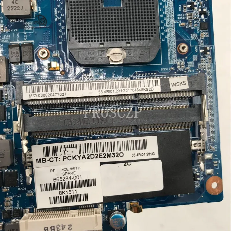 Бесплатная доставка материнской платы для ноутбука DV6 DV6-6000 665284-001 665284-501 665284-601 HD6750M