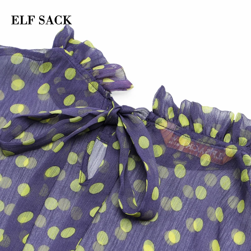 Женское шифоновое платье ELFSACK вечернее с высоким воротом и длинным