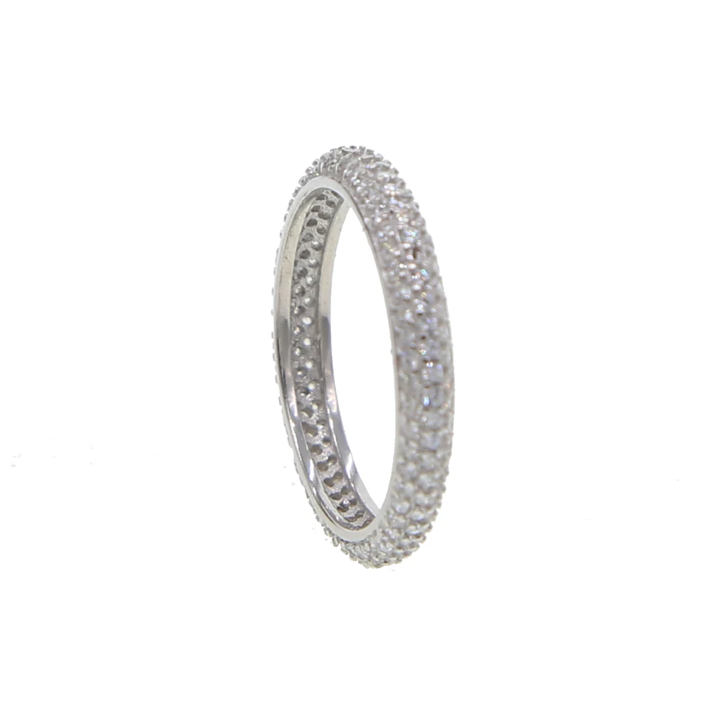 silver Настоящее серебро 925 пробы, Полный cz браслет вечности, нежный прозрачный черный cz Милый для девушек и женщин, Искрящийся Классический Полный cz стек, обтягивающее кольцо - Цвет основного камня: silver