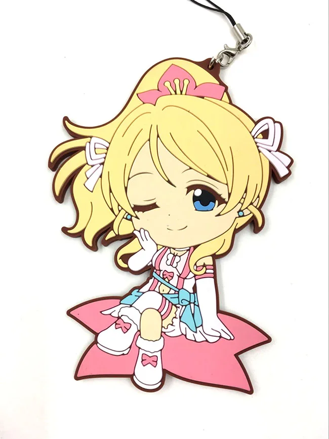 3 шт./лот Love Live Kotori аниме брелок Nico Rin Umi Maki Chika Dia Riko Yoshi kc Kunikida Kanan Резиновый Ремешок/Подвеска для телефона