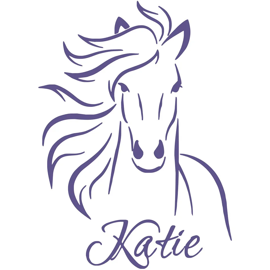 2017 Наклейка на стену в виде коня Виниловая наклейка Лошадь персональное имя для