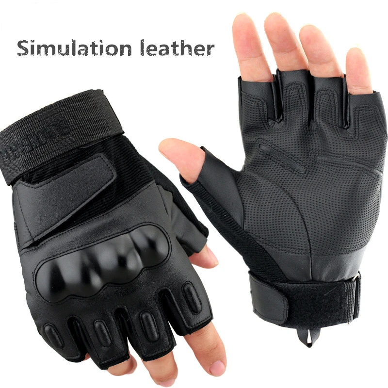 black 2 hiking Mountaineering gloves Outdoor camping hunting shooting Special forces tactical military training soft shell gloves - Цвет: black 2