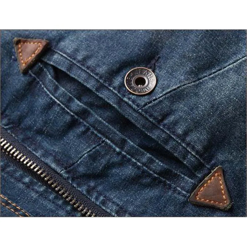 Джинсовая куртка мужская с капюшоном хлопок деним приталенная эластичная