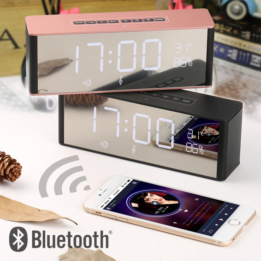 TOPROAD Портативный будильник Bluetooth динамик Hifi Stero объемный беспроводной поддержка