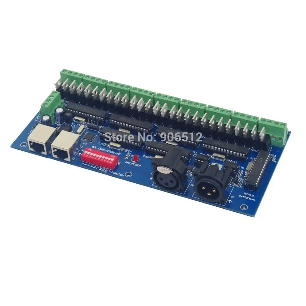 27CH dmx512 Контроллер каждый выходной частоты 10 кГц 27 каналов dmx диммер декодер