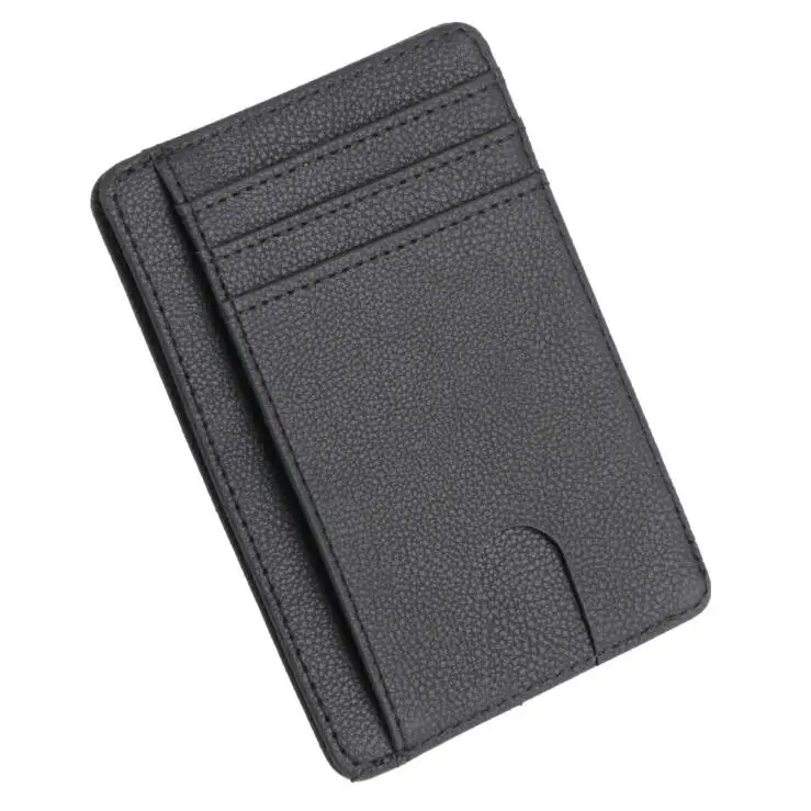 New Black RFID блокирующий мужской кожаный бумажник тонкий кредитный держатель для карт бизнес мужской портативный мини кошелек для путешествий для мужчин - Цвет: New Black