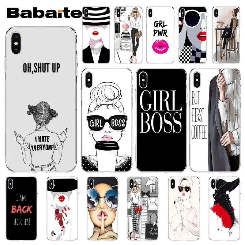 Babaite vogue girl boss Мягкий силиконовый прозрачный чехол для телефона Apple iPhone 8 7 6 6S Plus X XS MAX 5 5S SE XR Чехол для мобильного телефона