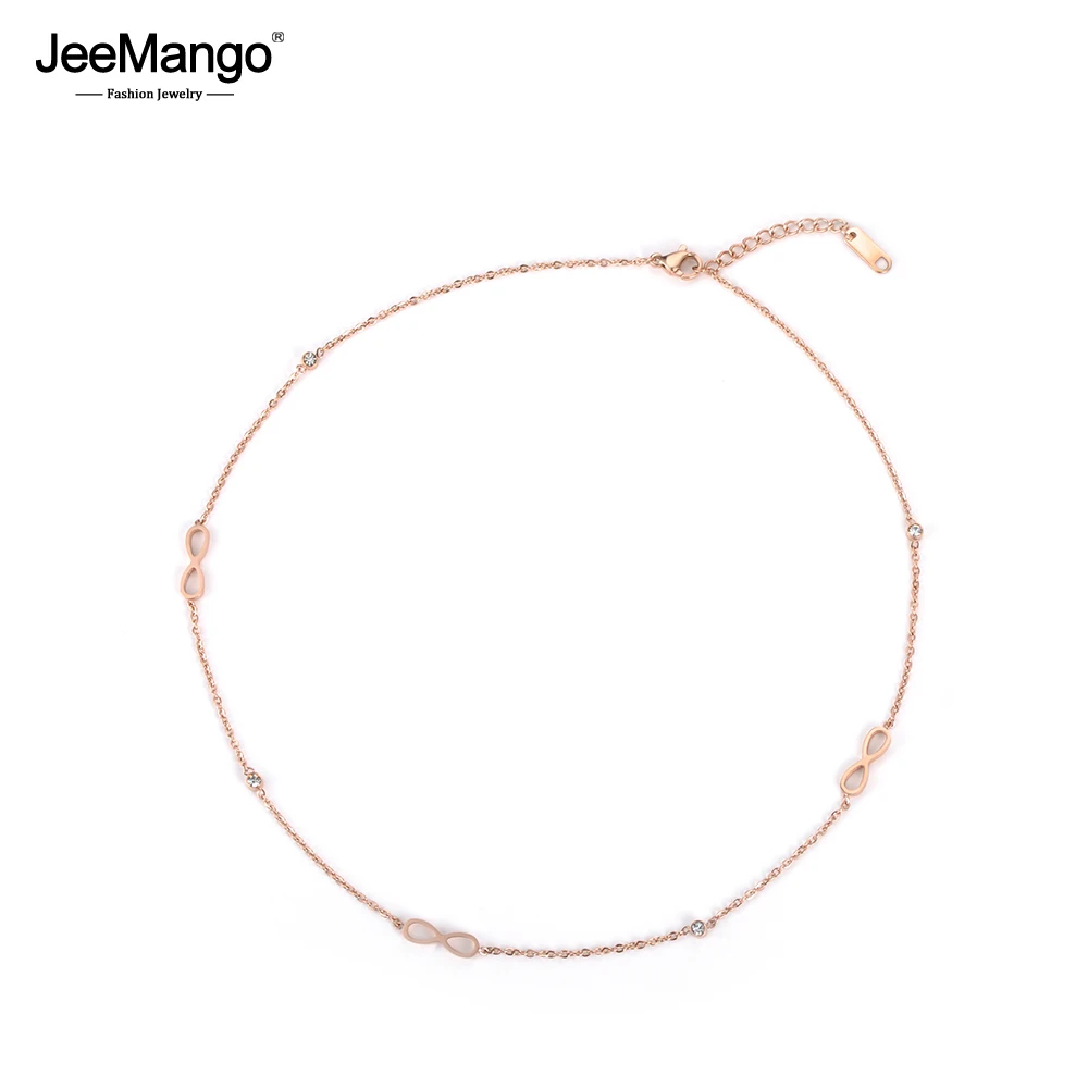 Женское Ожерелье из нержавеющей стали JeeMango ожерелье с кубическим цирконием и
