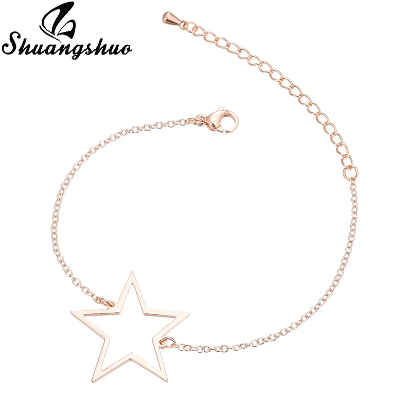 Rose Bracelet Shuangshuo серебряный самолет Регулируемый шарм браслеты для женщин ювелирные изделия звено цепи из нержавеющей стали самолет браслет с самолетом femme - Окраска металла: Rose Bracelet