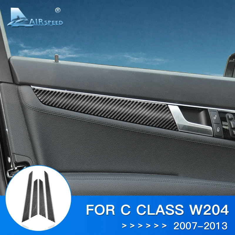 Airspeed 4 шт. наклейка на дверную панель автомобиля для W204 Mercedes Benz из углеродного